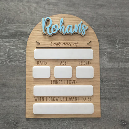 Personalised First Day of School Sign | Last Day of Nursery | Reusable Back To School Photo Prop
