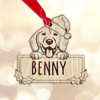 Personalised Beagle Dog Bauble - Peeking Design