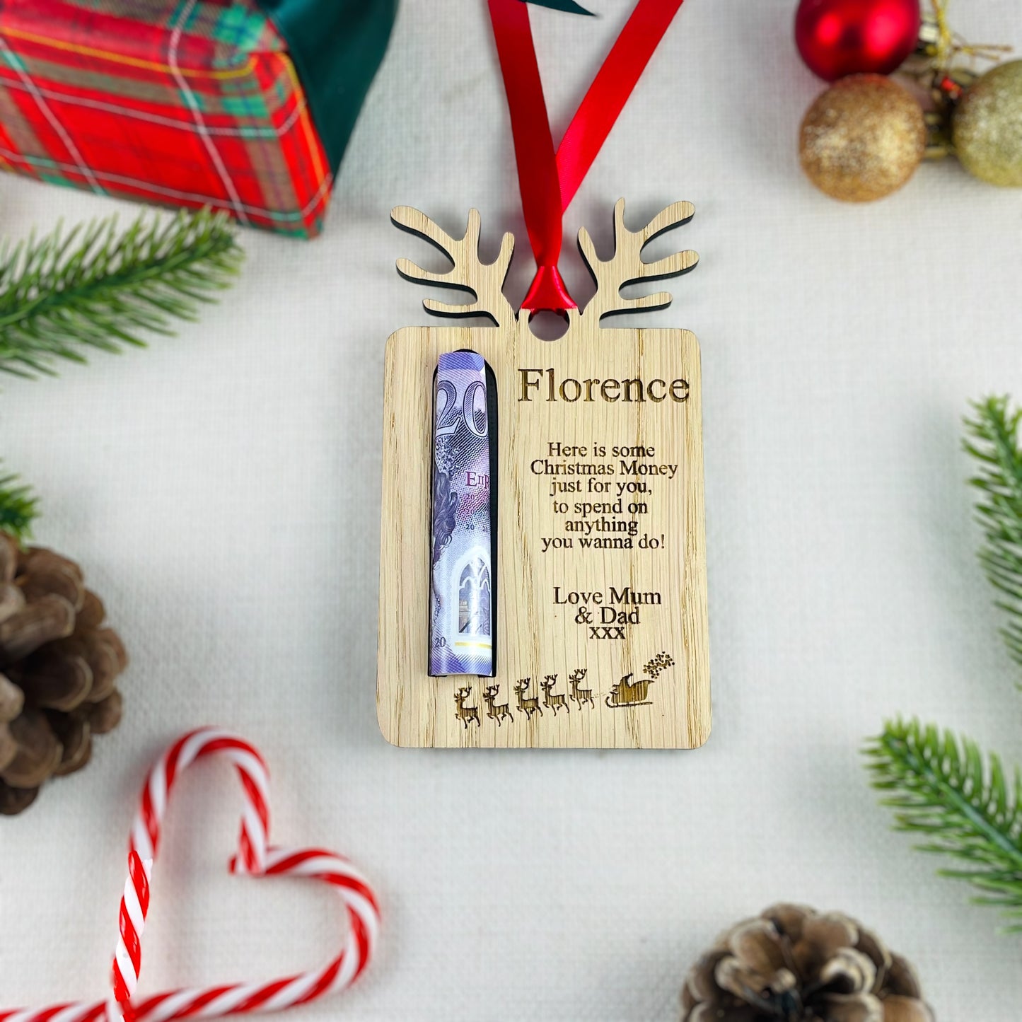 Personalised Money Bauble - Gift for Children - Christmas Gift - Money Card 