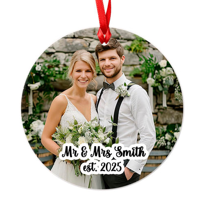 Personalised Photo Couple Best Friends Friend Boyfriend Girlfriend Family Customised Text Christmas Tree Bauble Decoration Hanging Ornament