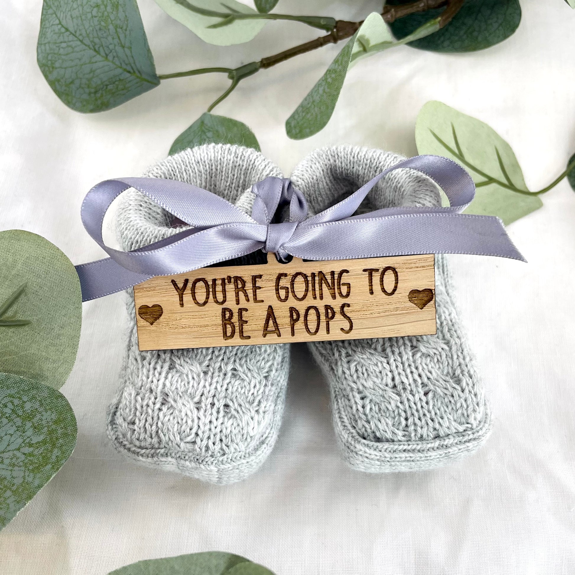 Guess What' Booties - Grey & Gift Boxed - "You're Going to Be..." - A Pops