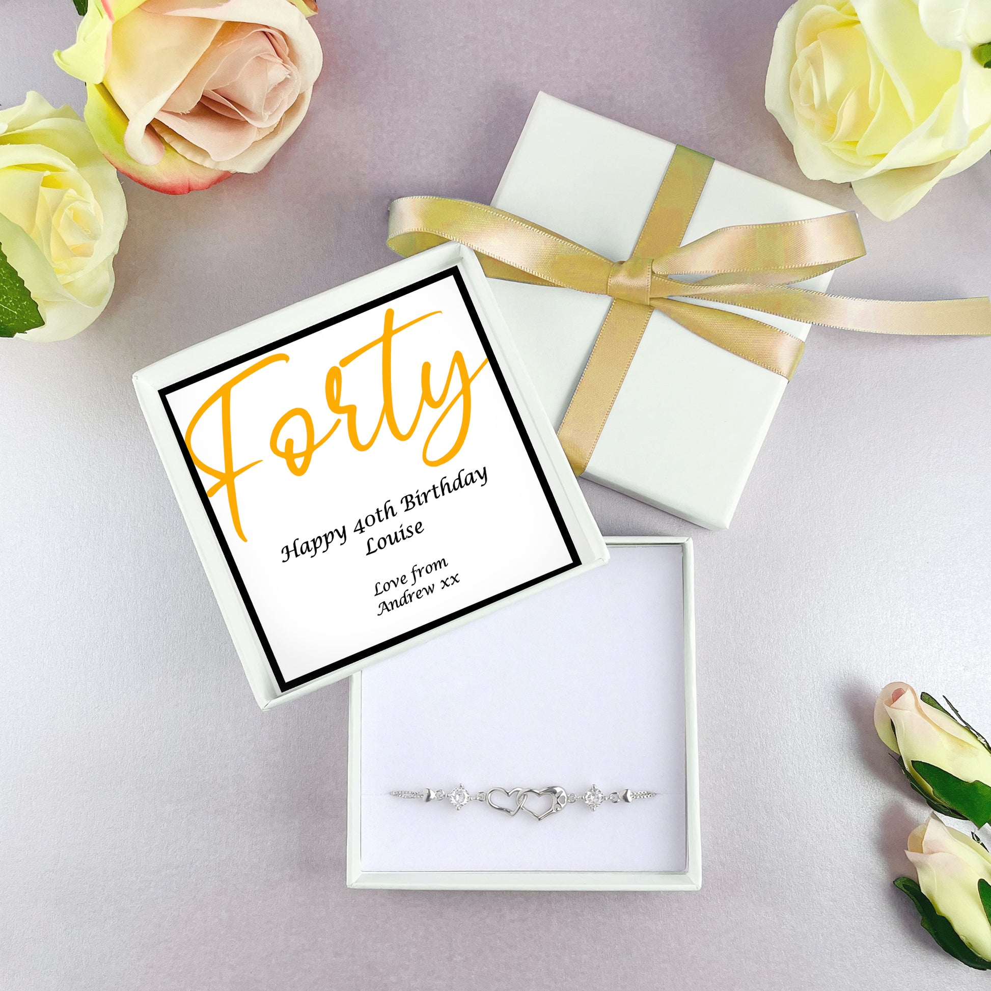 Personalised Birthday Bracelet Box 16th, 18th, 21st, 30th, 40th, 50th