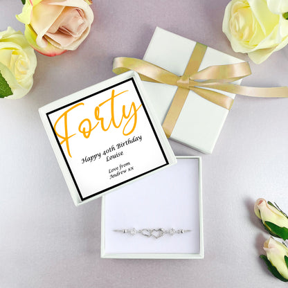 Personalised Birthday Bracelet Box 16th, 18th, 21st, 30th, 40th, 50th