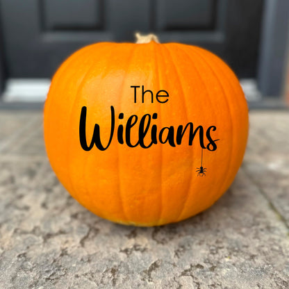 Personalised Surname Halloween Pumpkin Sticker