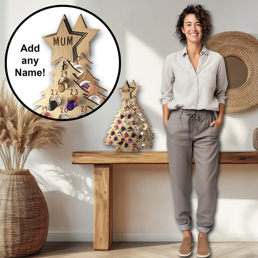 Personalised Advent Calendar Miniature Bottles Christmas Countdown Reusable - Add your Name DIY Make Your Own