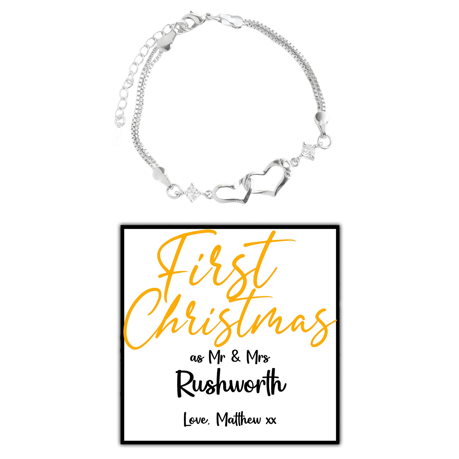 Personalised First Christmas as Mr & Mrs Bracelet Box