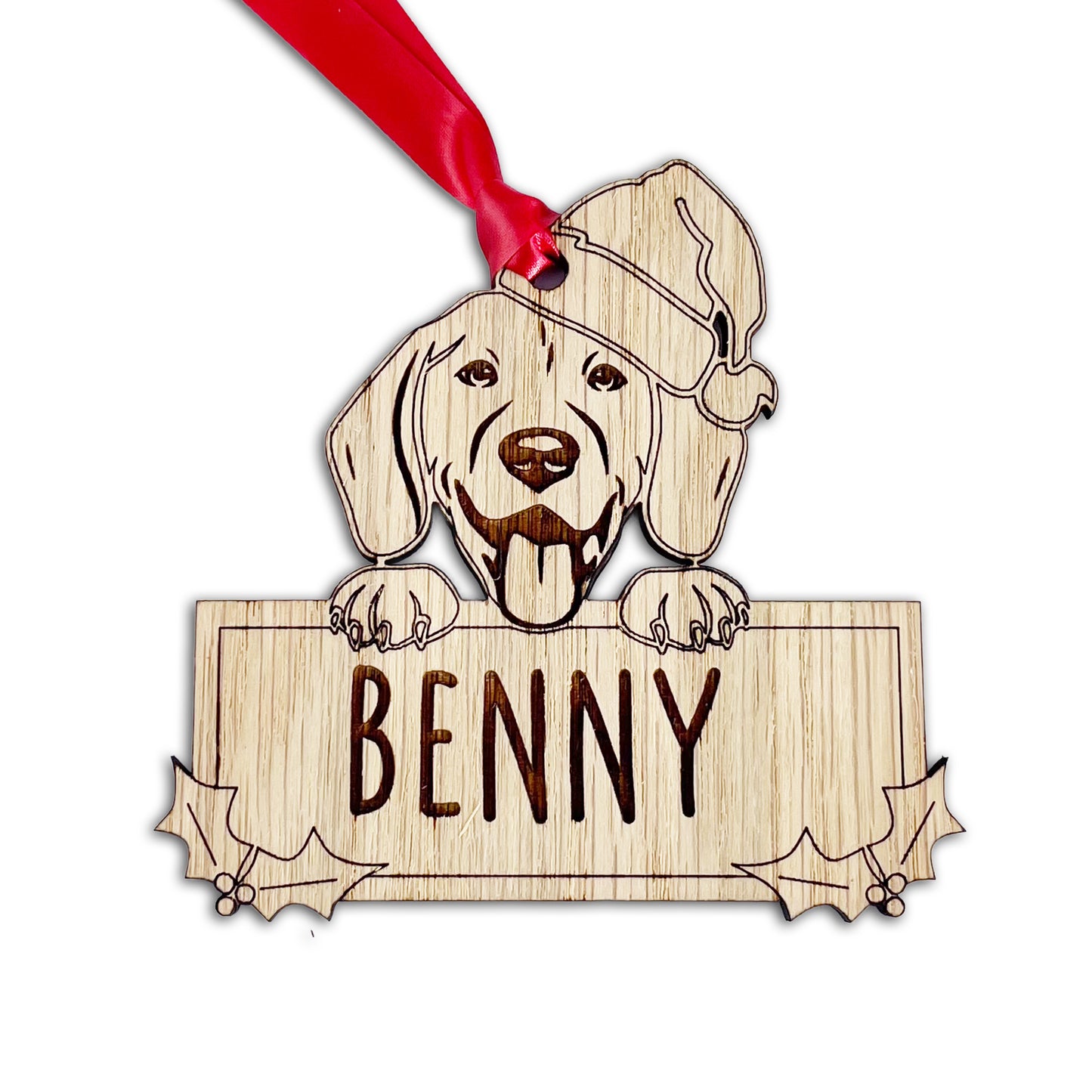Personalised Beagle Dog Bauble - Peeking Design