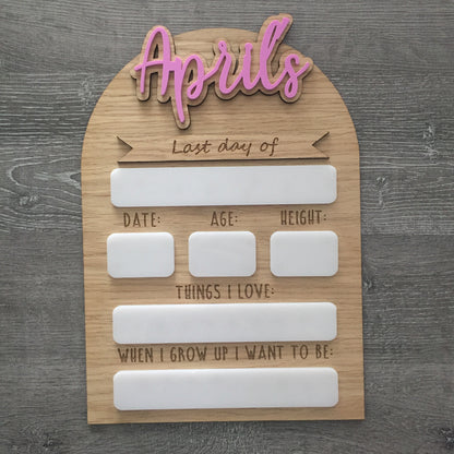 Personalised First Day of School Sign | Last Day of Nursery | Reusable Back To School Photo Prop