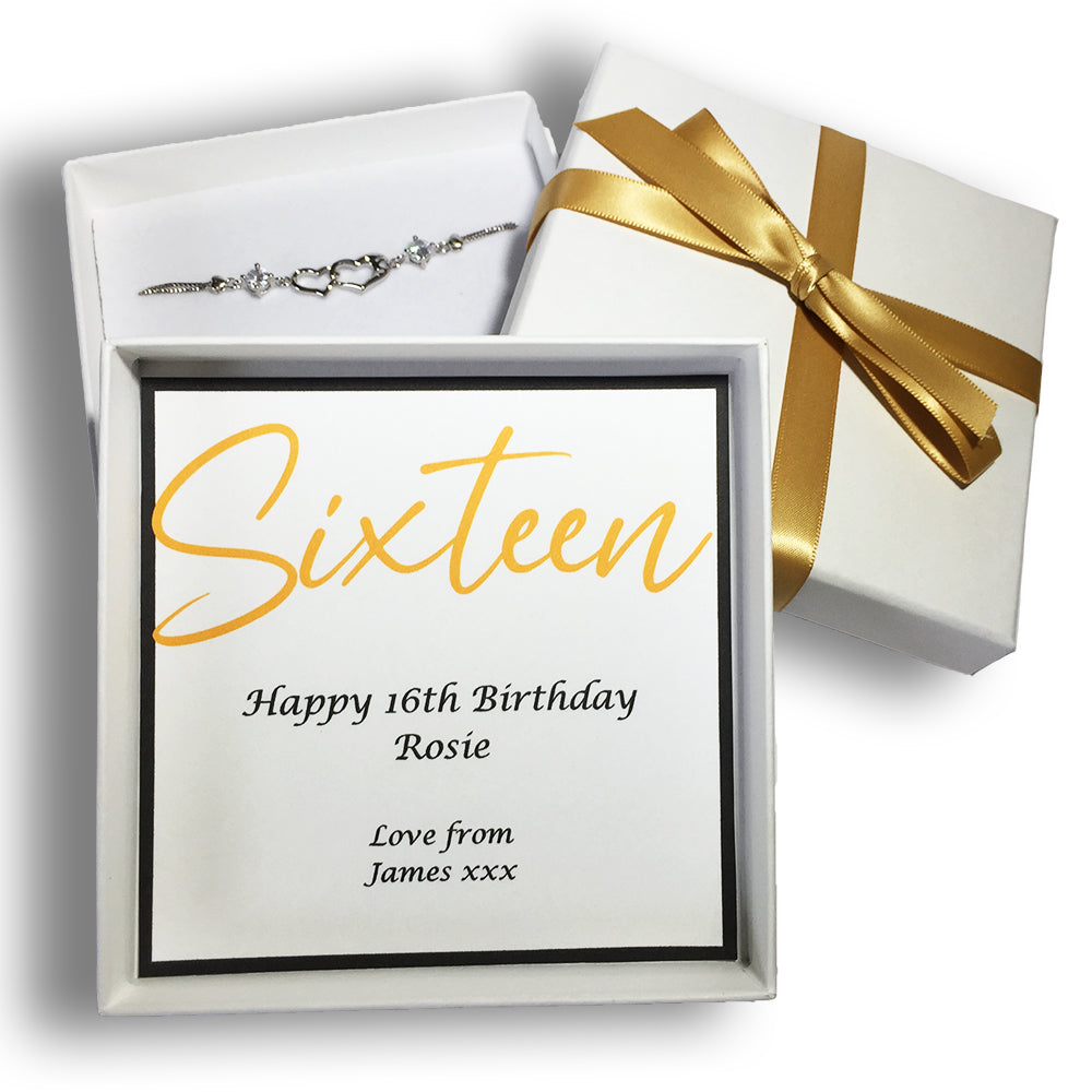 Personalised Birthday Bracelet Box 16th, 18th, 21st, 30th, 40th, 50th