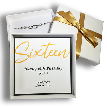 Personalised Birthday Bracelet Box 16th, 18th, 21st, 30th, 40th, 50th