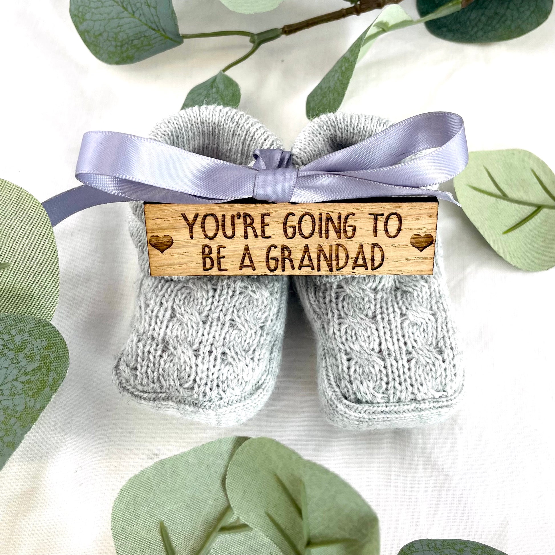 Guess What' Booties - Grey & Gift Boxed - "You're Going to Be..." - A Grandad