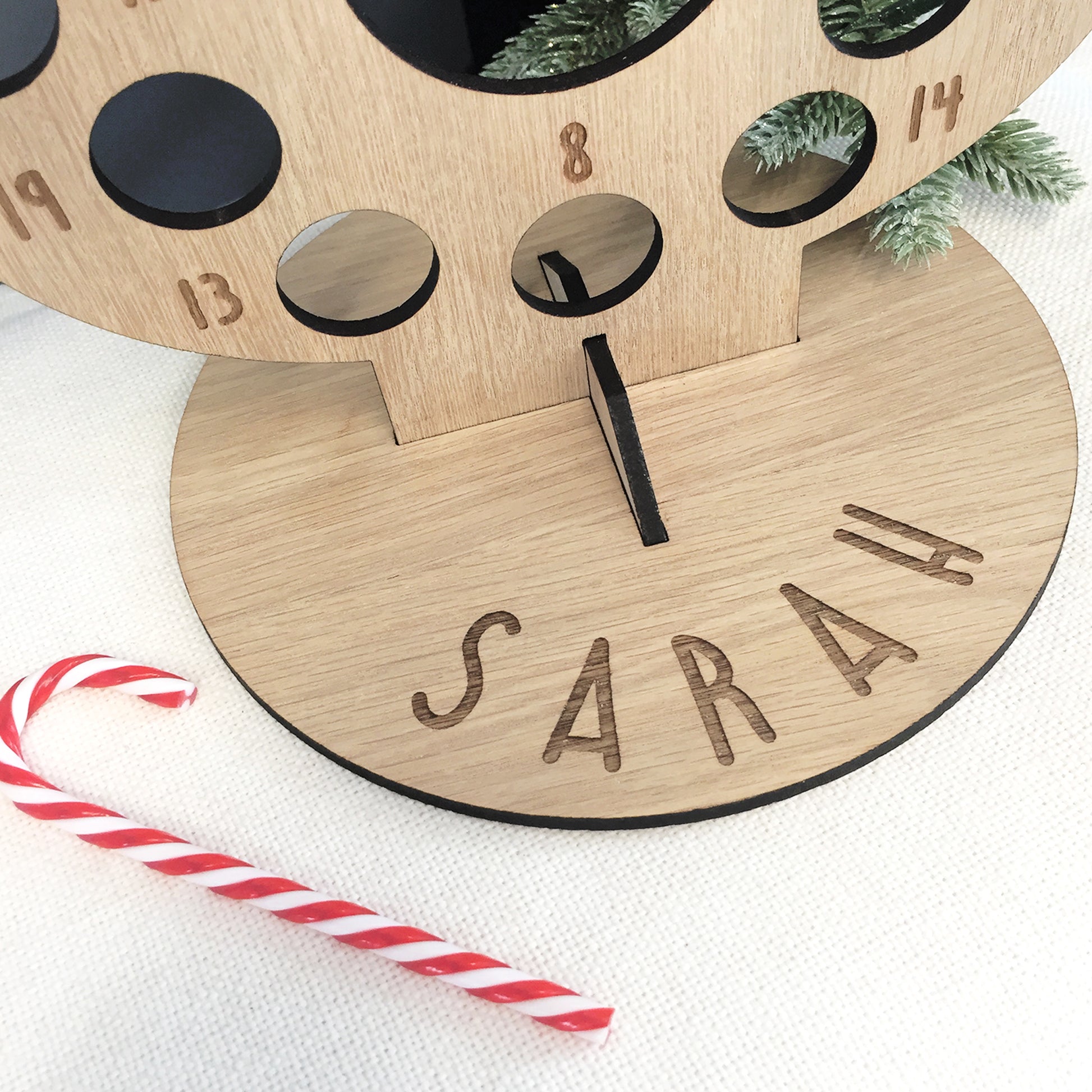 Personalised Advent Calendar Reindeer Chocolate Christmas Countdown Reusable - Add your Name DIY Make Your Own