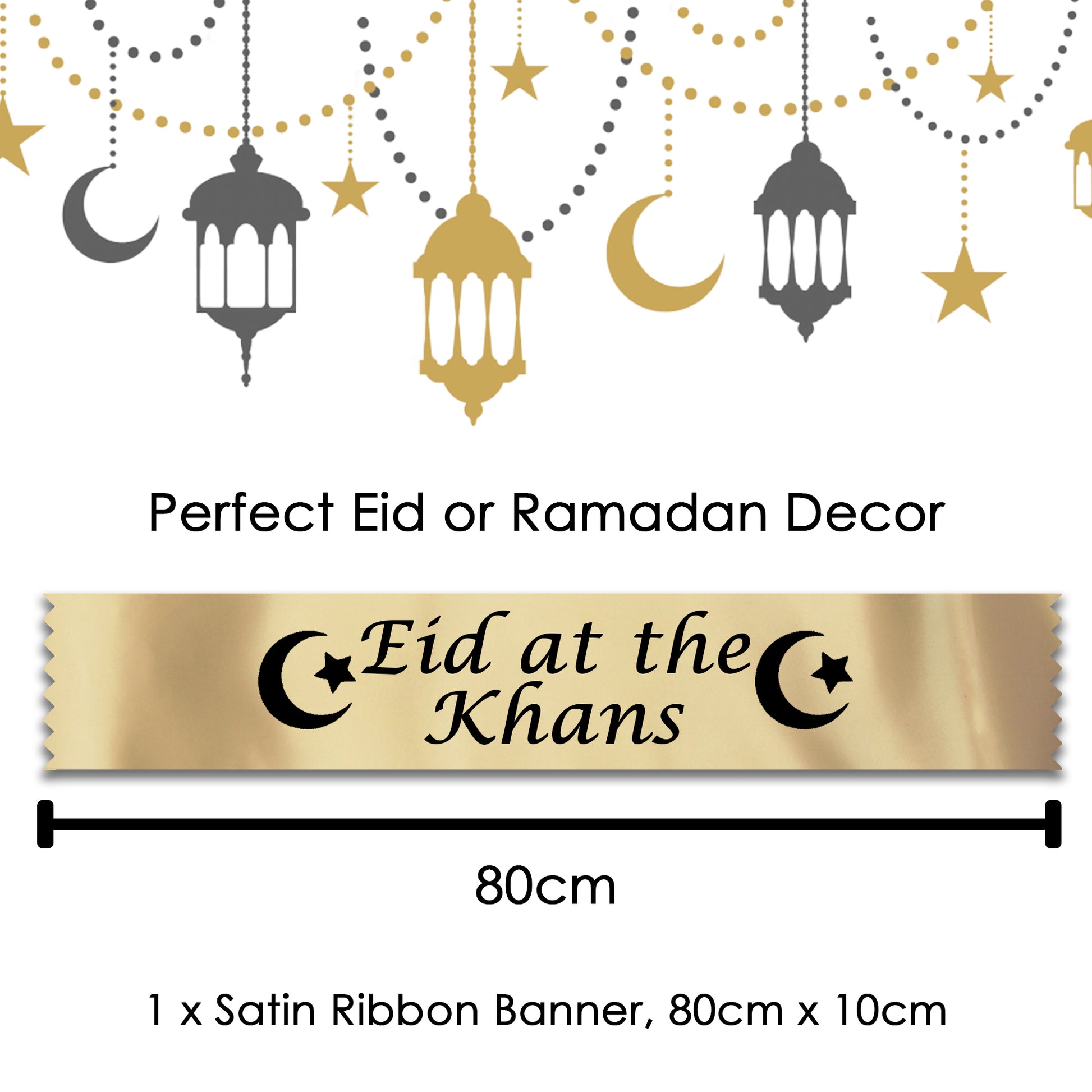 Personalised Eid at the Surnames Banner | Eid Mubarak Ramadan Decor