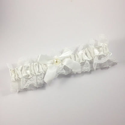 Plain Ivory Off White Bridal Garter - Wedding Garter Gift for the Bride to Be - Wedding Ideas Presents Wedding Day Hen Party Engagement