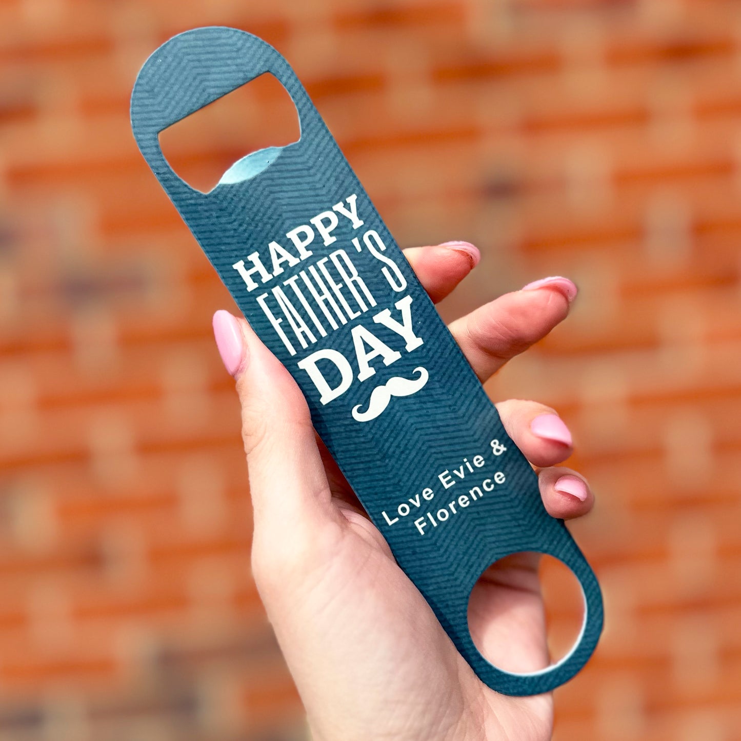 Personalised Moustache Bottle Opener - Happy Father's Day Love Name
