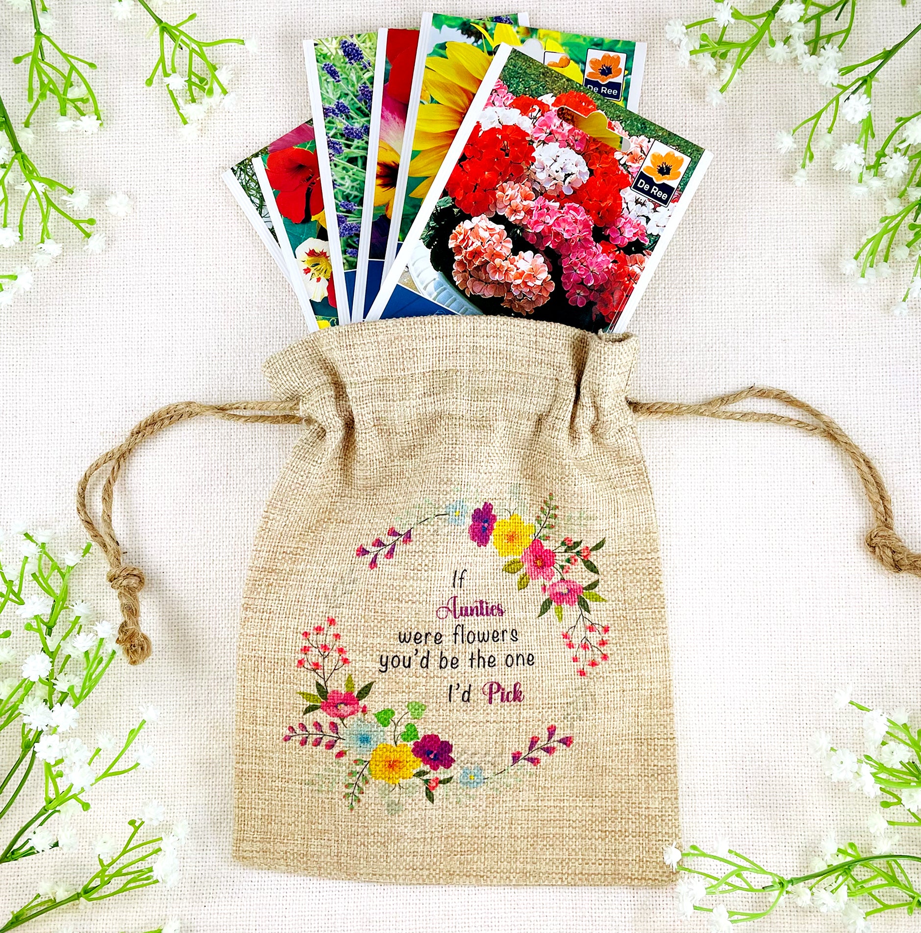 Auntie Gift Flower Seed Bag - If Aunties were Flowers You'd be The one I'd Pick - Gardening Gift