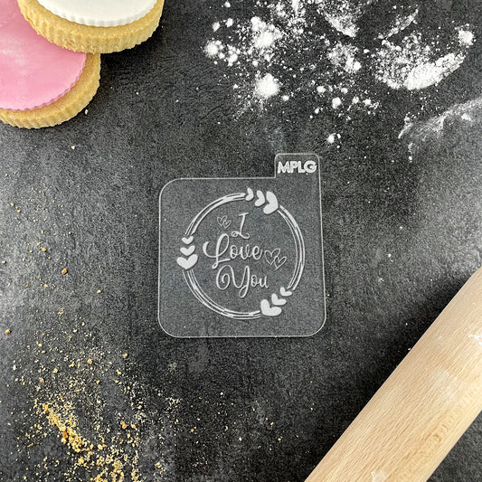 I Love You Valentine's Day Icing Embosser Stamp Fondant for Biscuits, Cookies, Cupcake Topper Decorations Stencil for Anniversary Love Heart