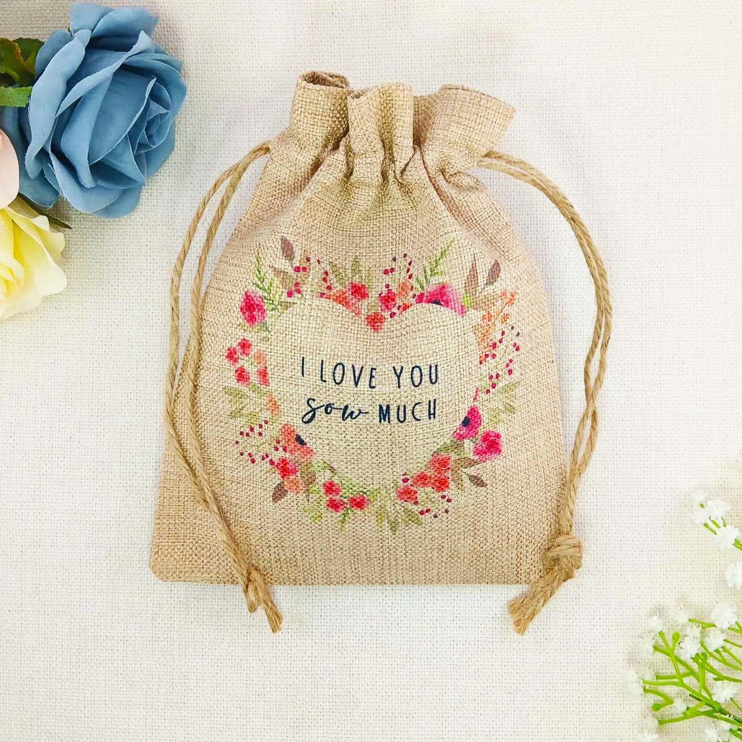 Flower Seed Bag I Love You Sow Much – Gardening Gift for Valentine’s Day, Birthday or Mother’s Day