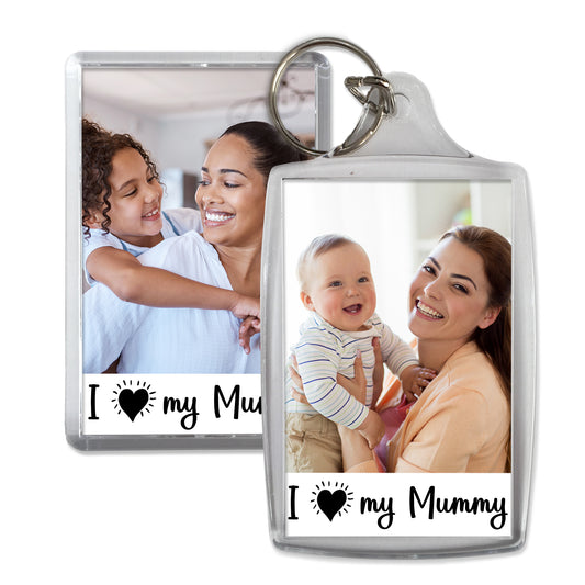 I love my Mummy Keyring - Mother's Day Personalised Photo Keyring/Magnet  - Any photo - Jumbo X Large 70mm x 45mm Magnet