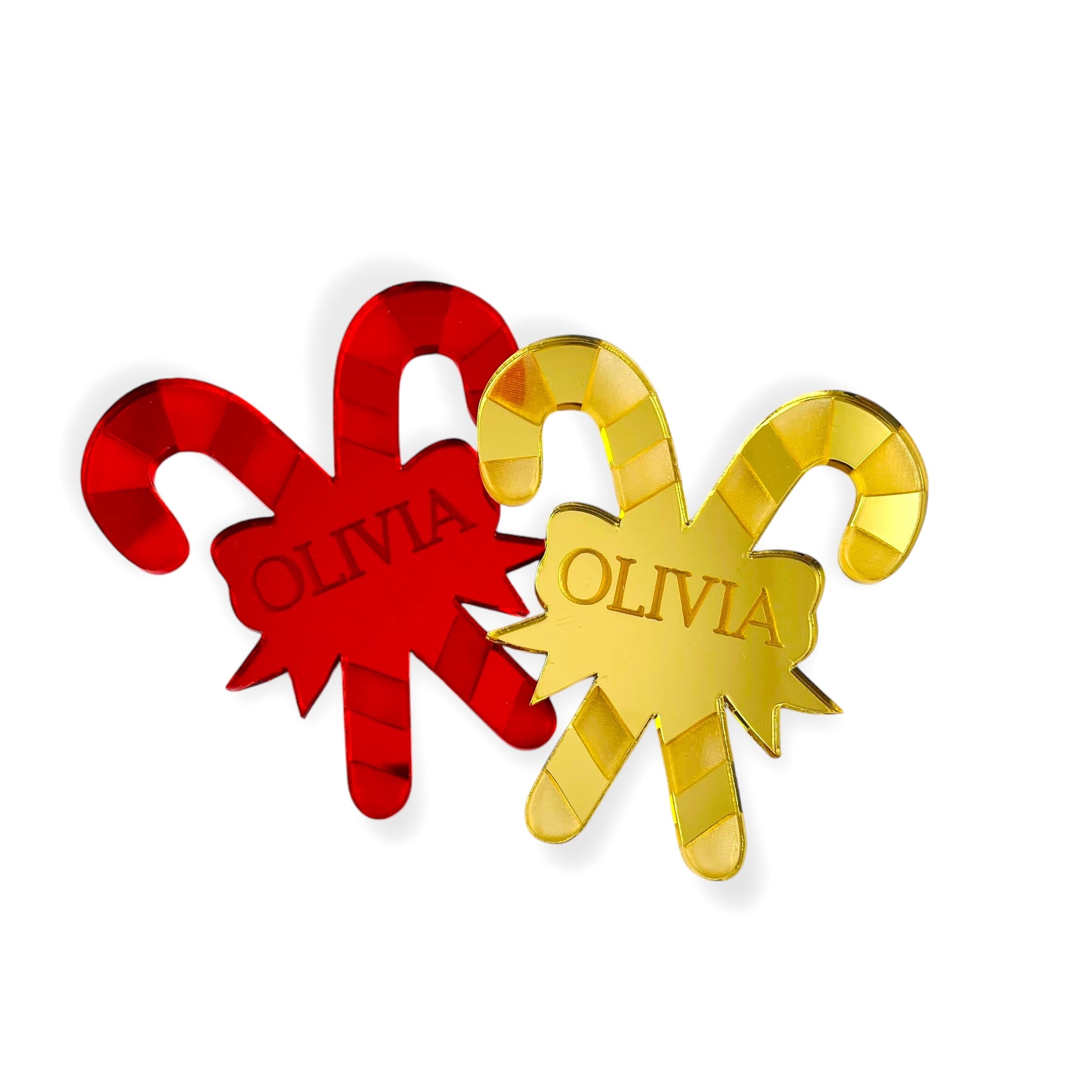Personalised Candy Cane Place Name Decoration - Add any name!
