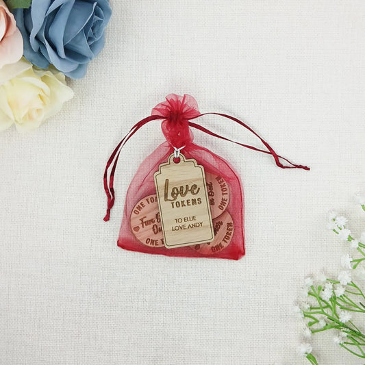 Personalised Love Tokens for Valentine's Day Gift - Romantic Tokens for Couples Birthday