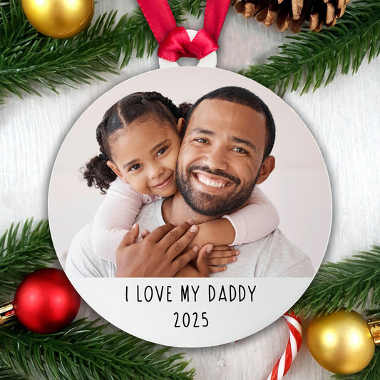 Personalised I Love My Mummy/Daddy Bauble - Acrylic Photo