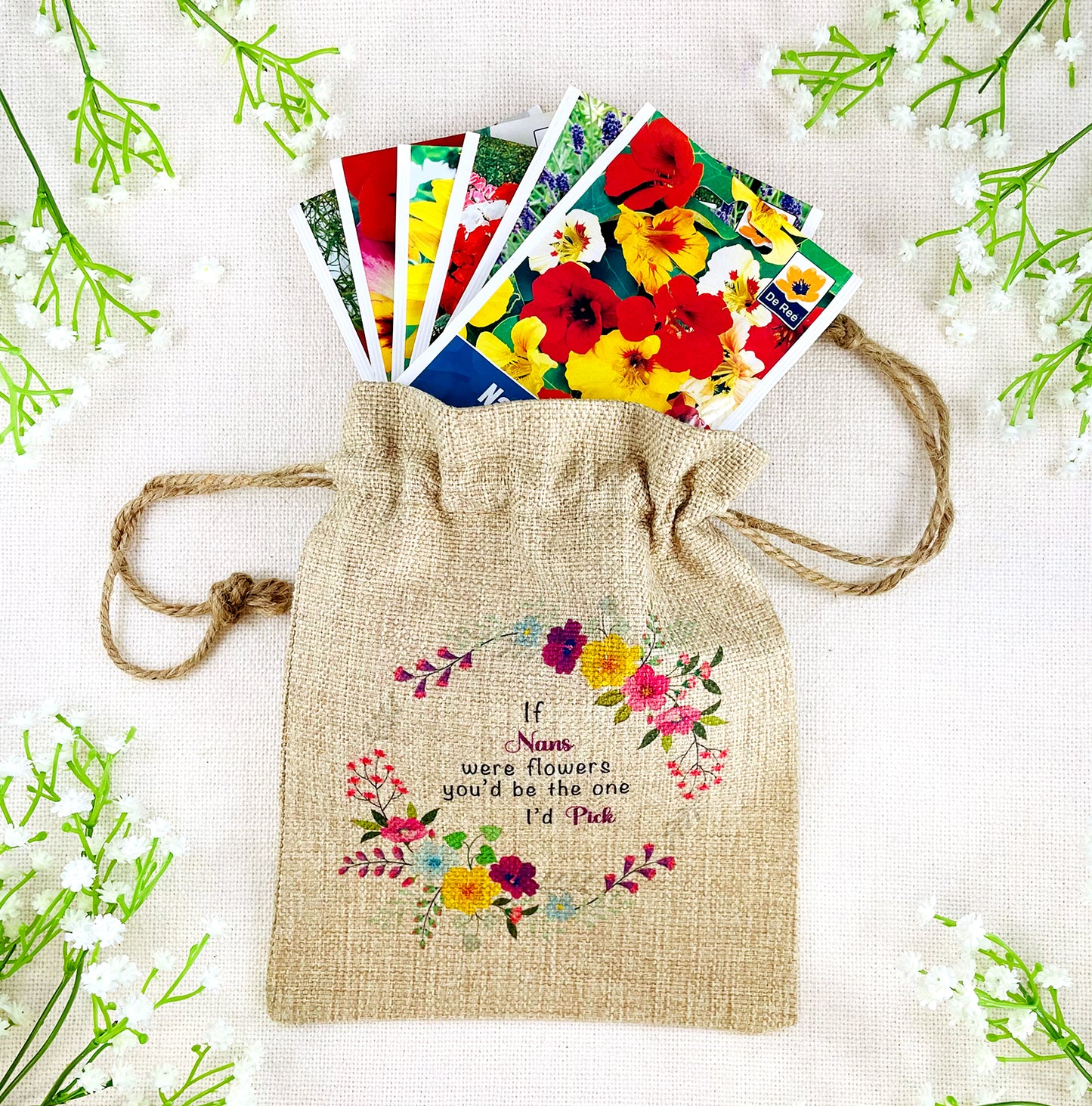 Nan Gift Flower Seed Bag - If Nans were Flowers You'd be The one I'd Pick - Gardening Gift