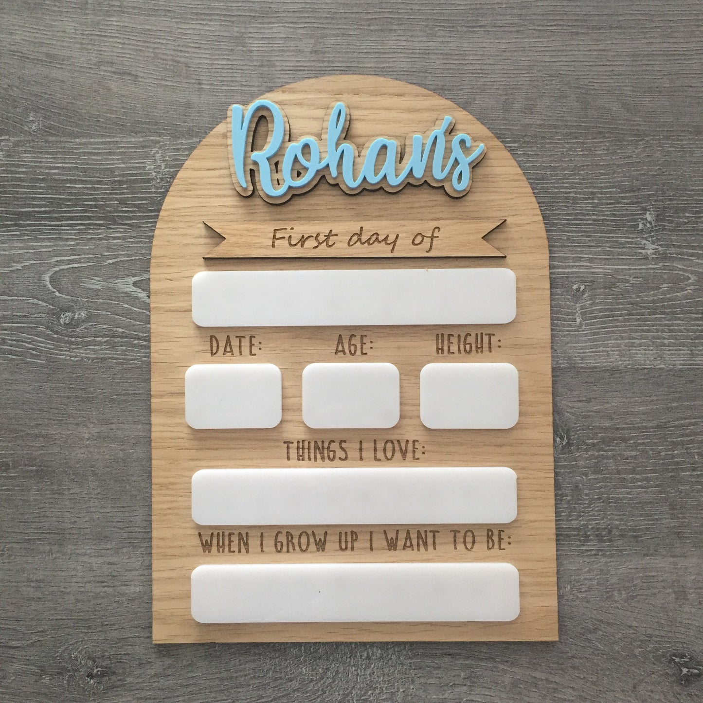 Personalised First Day of School Sign | Last Day of Nursery | Reusable Back To School Photo Prop
