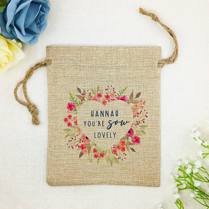 Personalised Flower Seed Bag Name You’re Sow Lovely – Gardening Gift for Birthday, Valentine’s or Mother’s Day