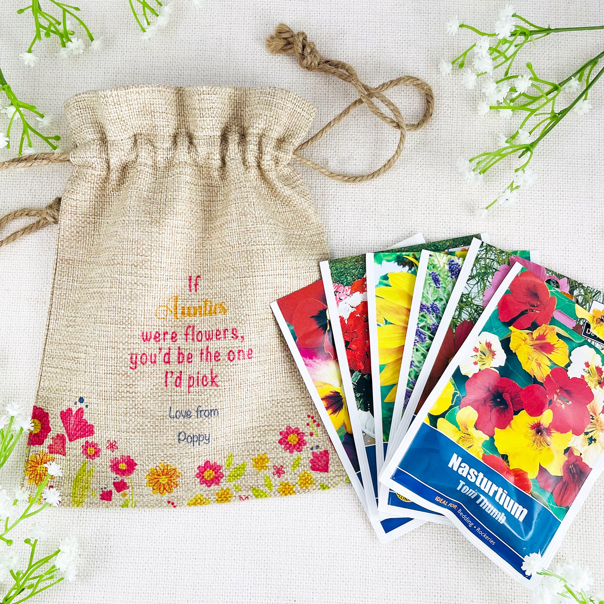 Personalised Flower Seed Bag - If Mummies were Flowers You'd be The one I'd Pick - Gardening Gift