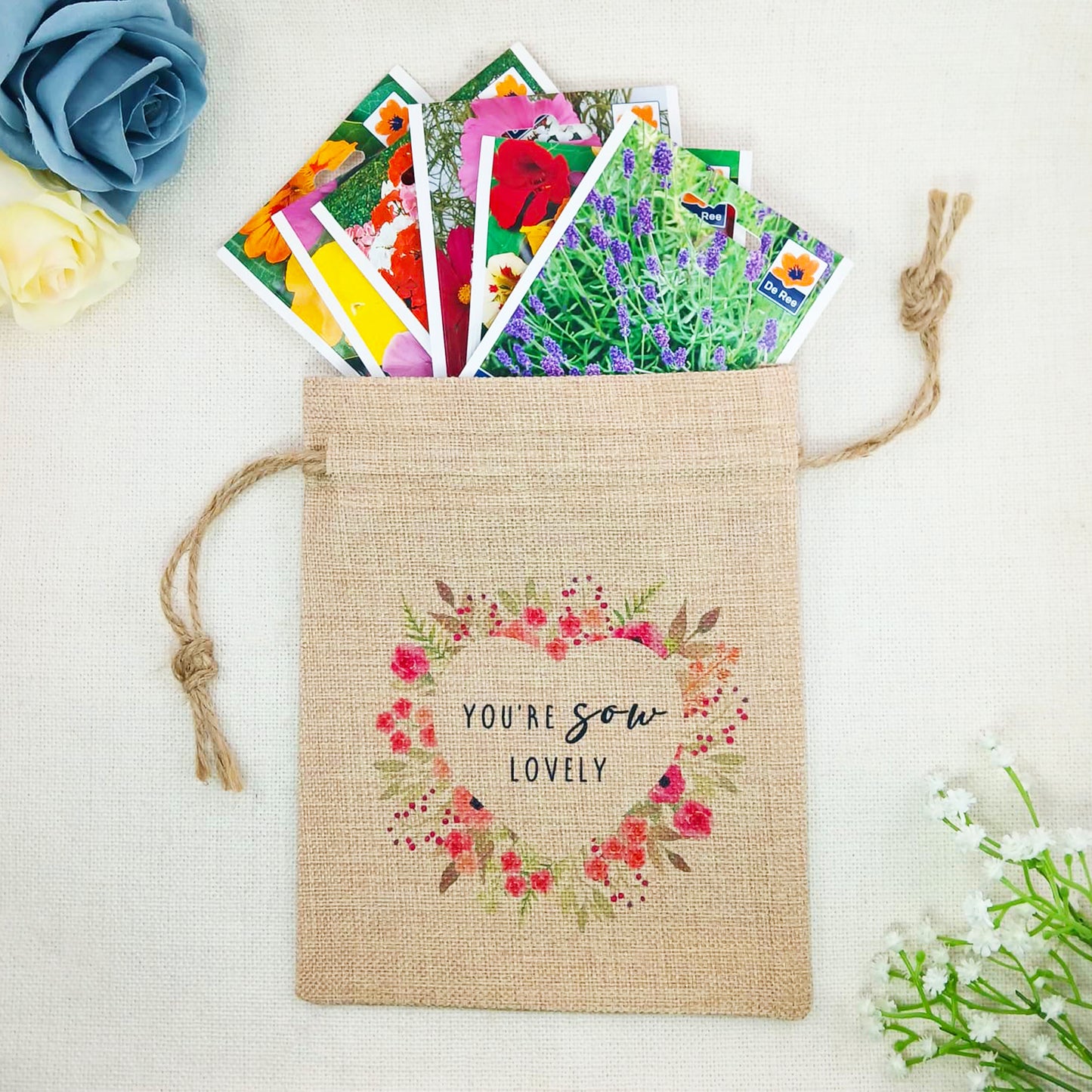 Flower Seed Bag You’re Sow Lovely – Gardening Gift for Birthday, Valentine’s or Mother’s Day