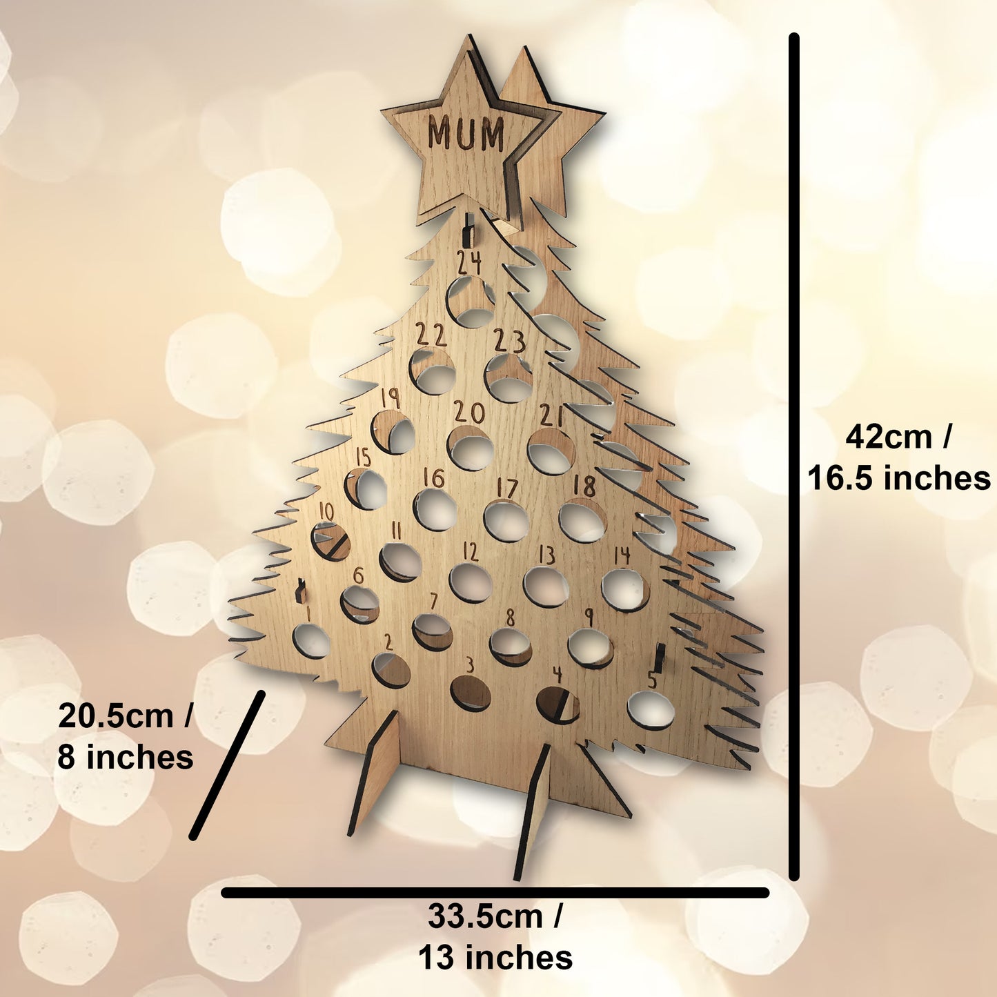 Personalised Advent Calendar Miniature Bottles Christmas Countdown Reusable - Add your Name DIY Make Your Own