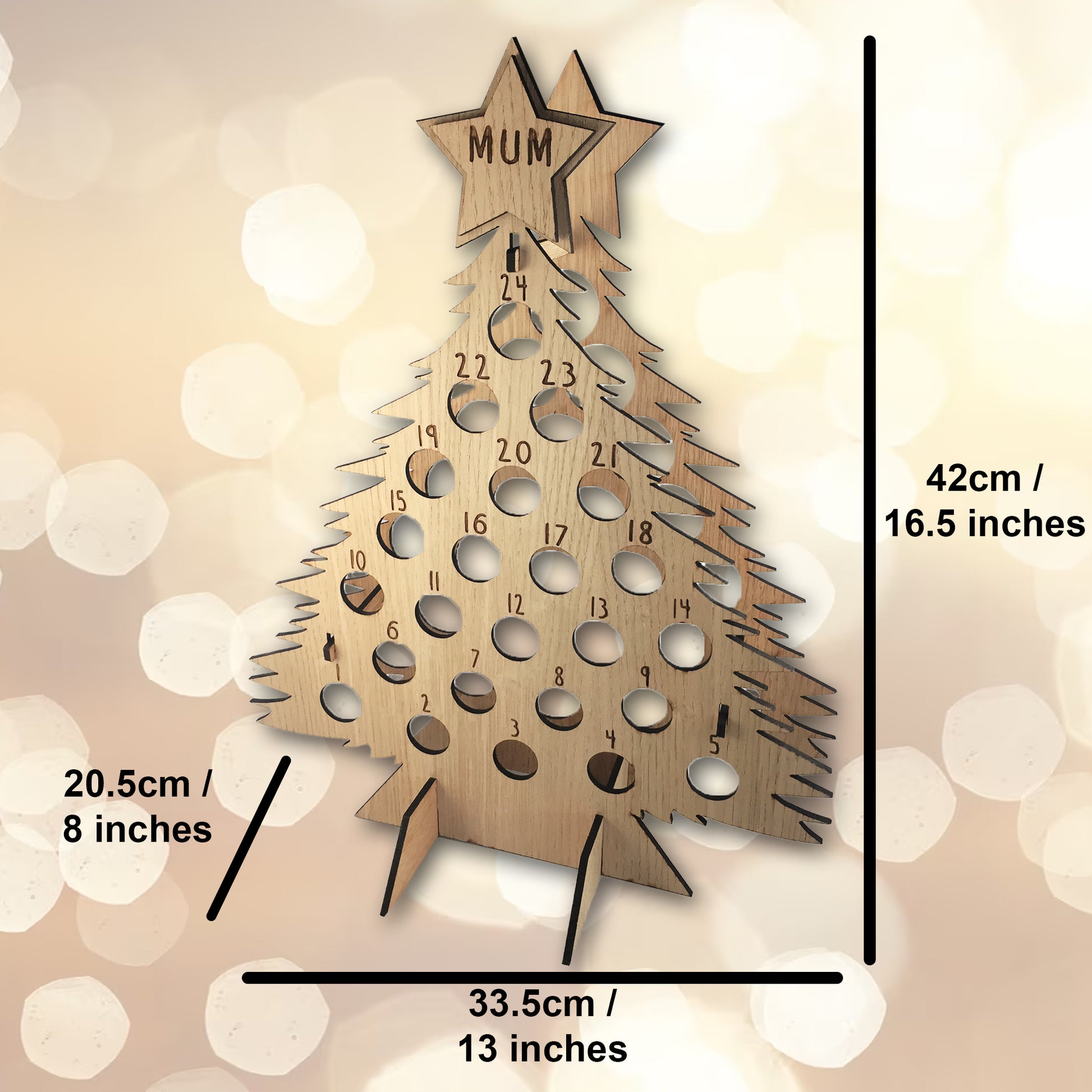 Personalised Advent Calendar Miniature Bottles Christmas Countdown Reusable - Add your Name DIY Make Your Own