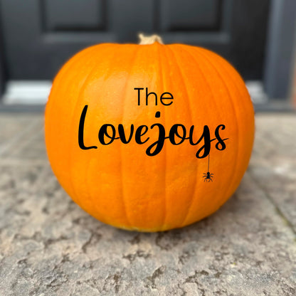 Personalised Surname Halloween Pumpkin Sticker
