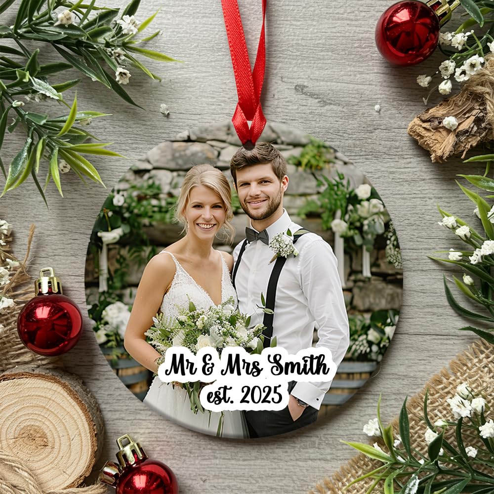 Personalised Photo Couple Best Friends Friend Boyfriend Girlfriend Family Customised Text Christmas Tree Bauble Decoration Hanging Ornament