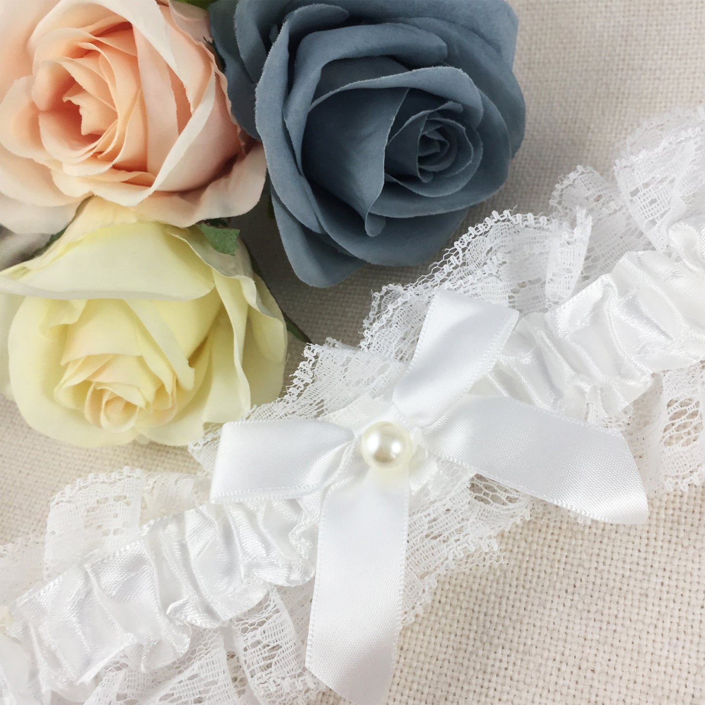 Plain Ivory Off White Bridal Garter - Wedding Garter Gift for the Bride to Be - Wedding Ideas Presents Wedding Day Hen Party Engagement