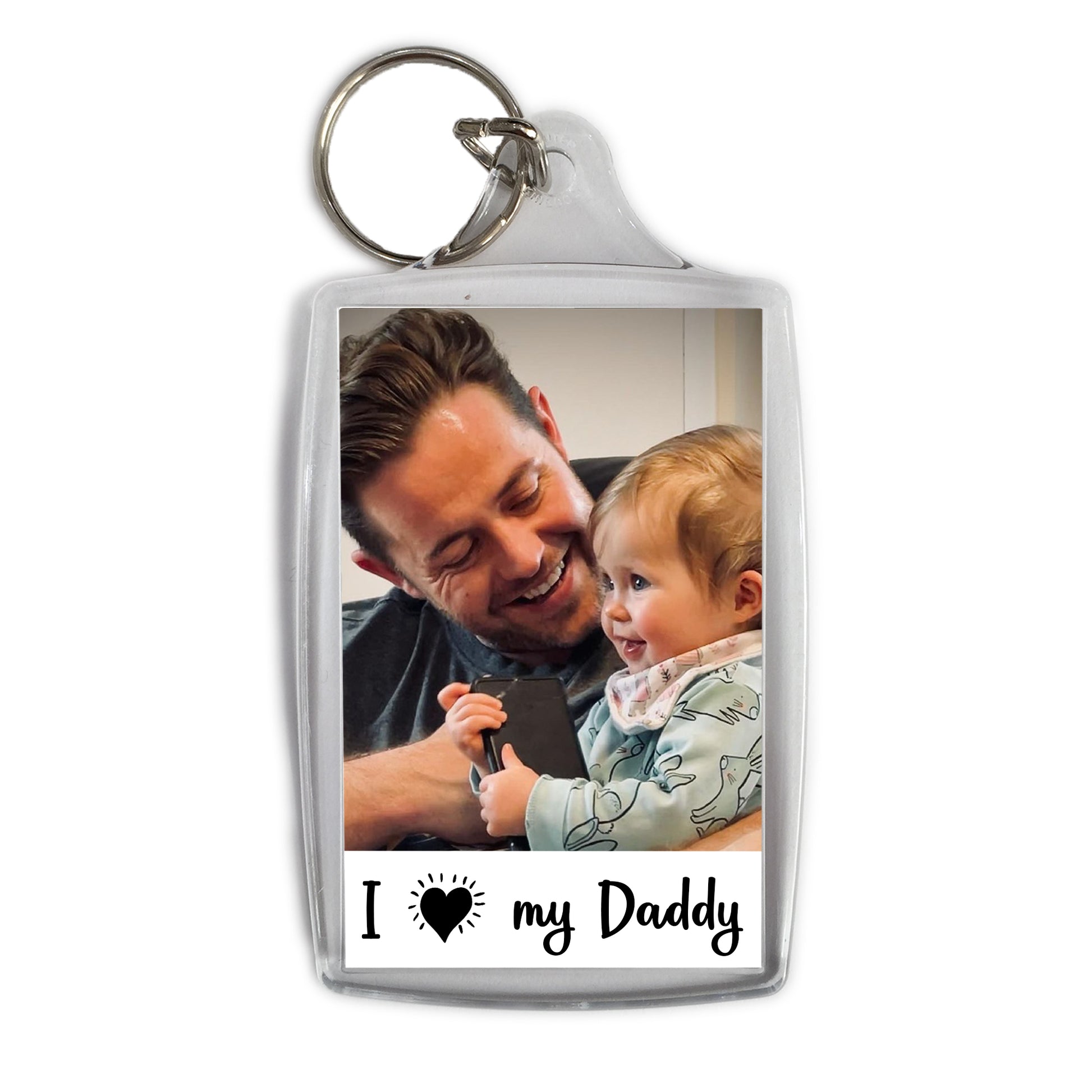 Personalised Photo Paper Keyring & Magnet - I Heart my Daddy 