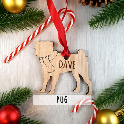 Personalised Dog Christmas Tree Decoration - Over 80+ Breeds!