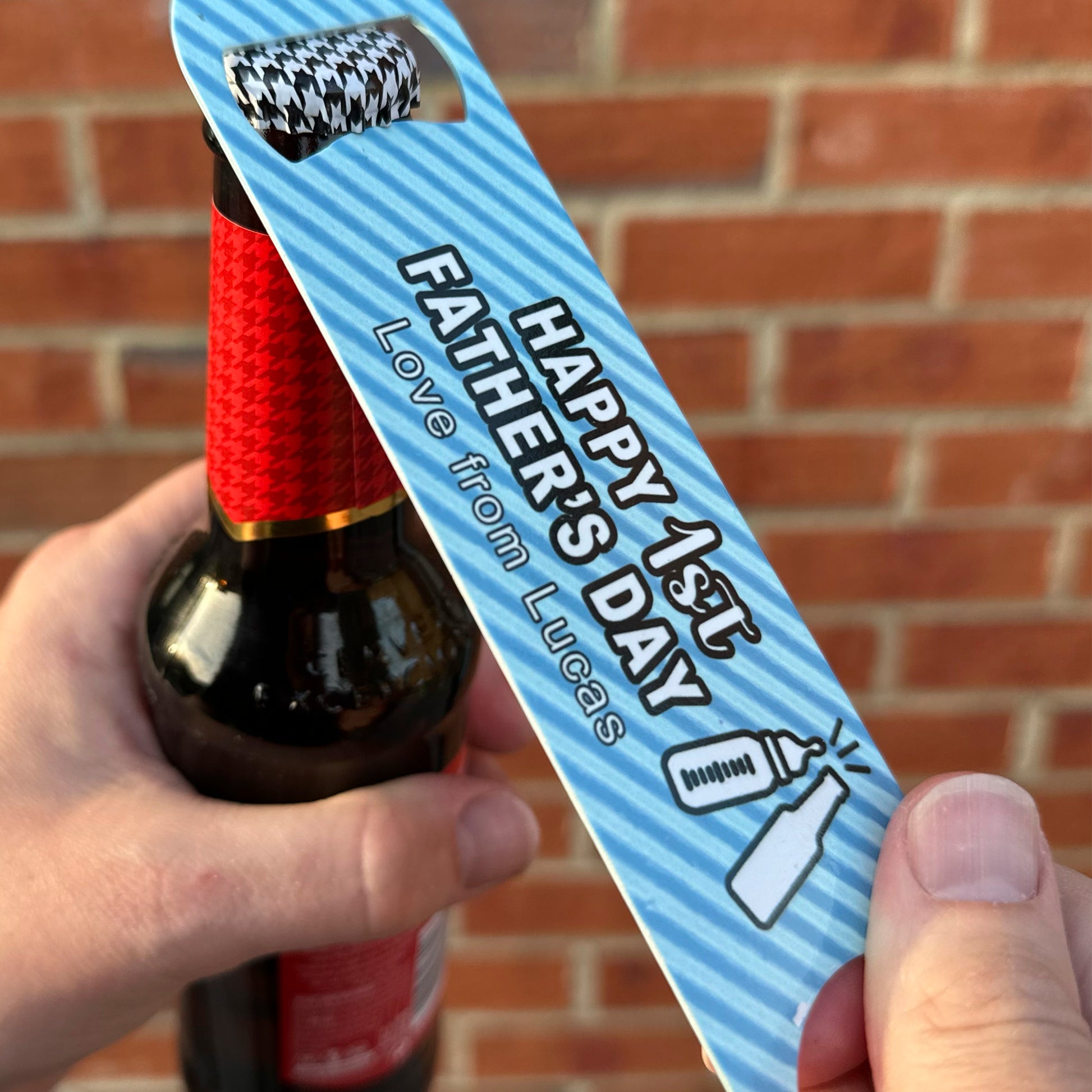 Personalised Bottle Opener - Happy 1st Father's Day Love from Name