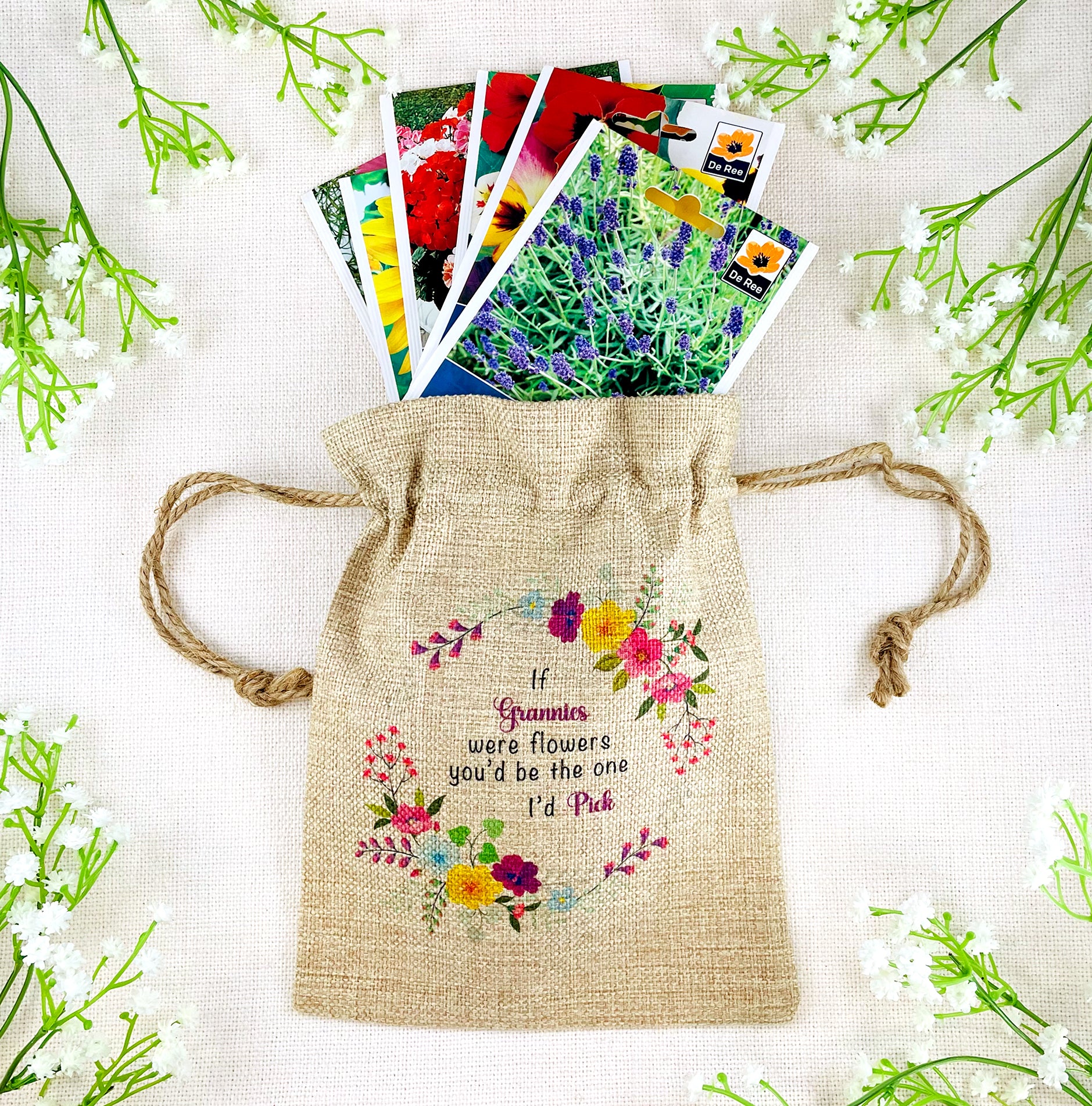 Granny Gift Flower Seed Bag - If Grannies were Flowers You'd be The one I'd Pick - Gardening Gift