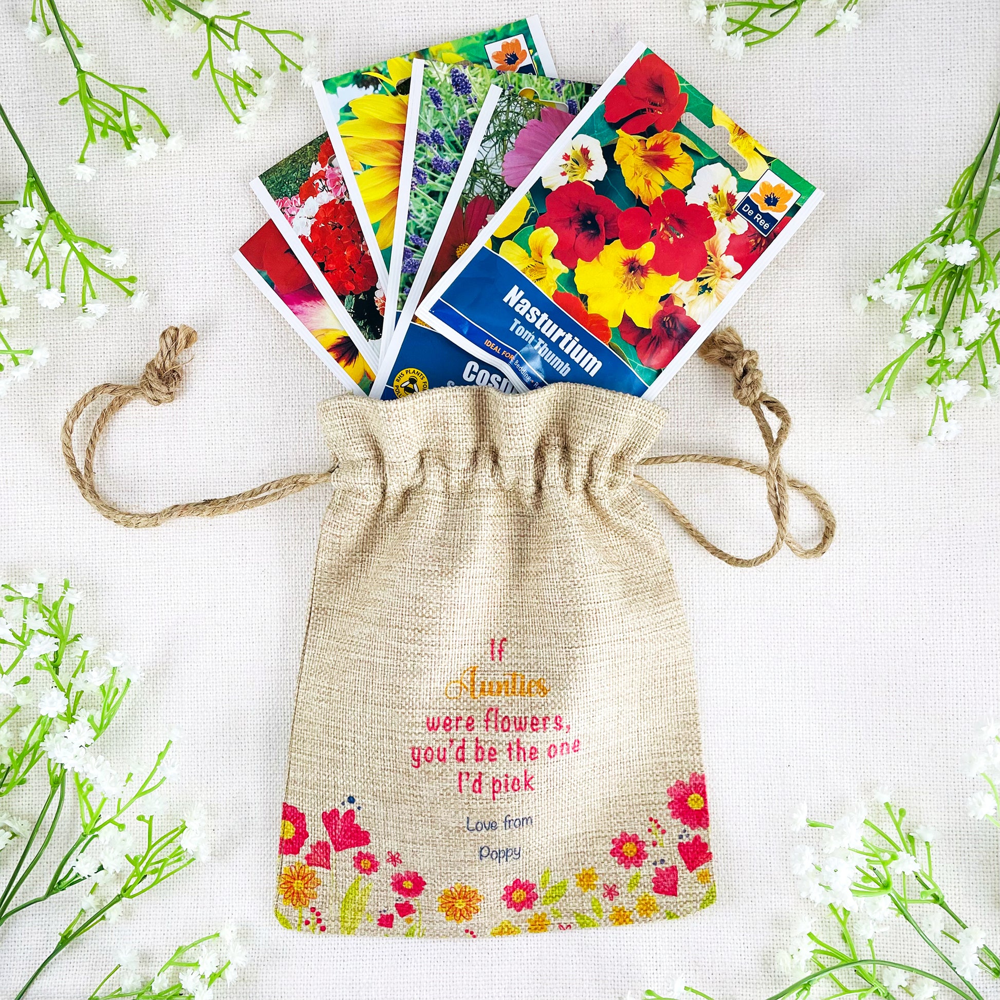 Personalised Flower Seed Bag - If Mummies were Flowers You'd be The one I'd Pick - Gardening Gift