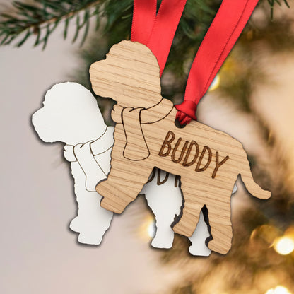 Personalised Dog Christmas Tree Decoration: Cockapoo