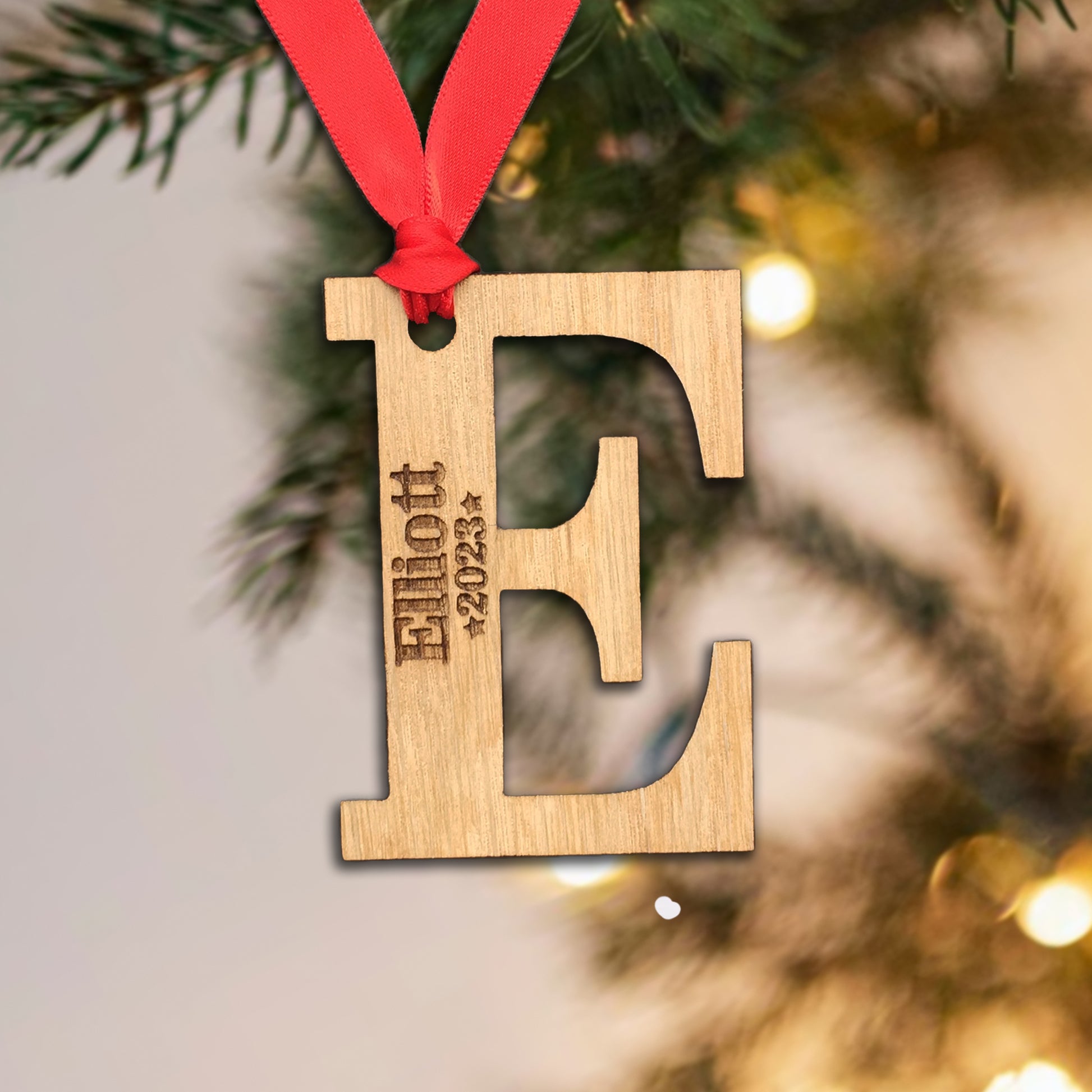 Personalised Name and Year Tree Decoration