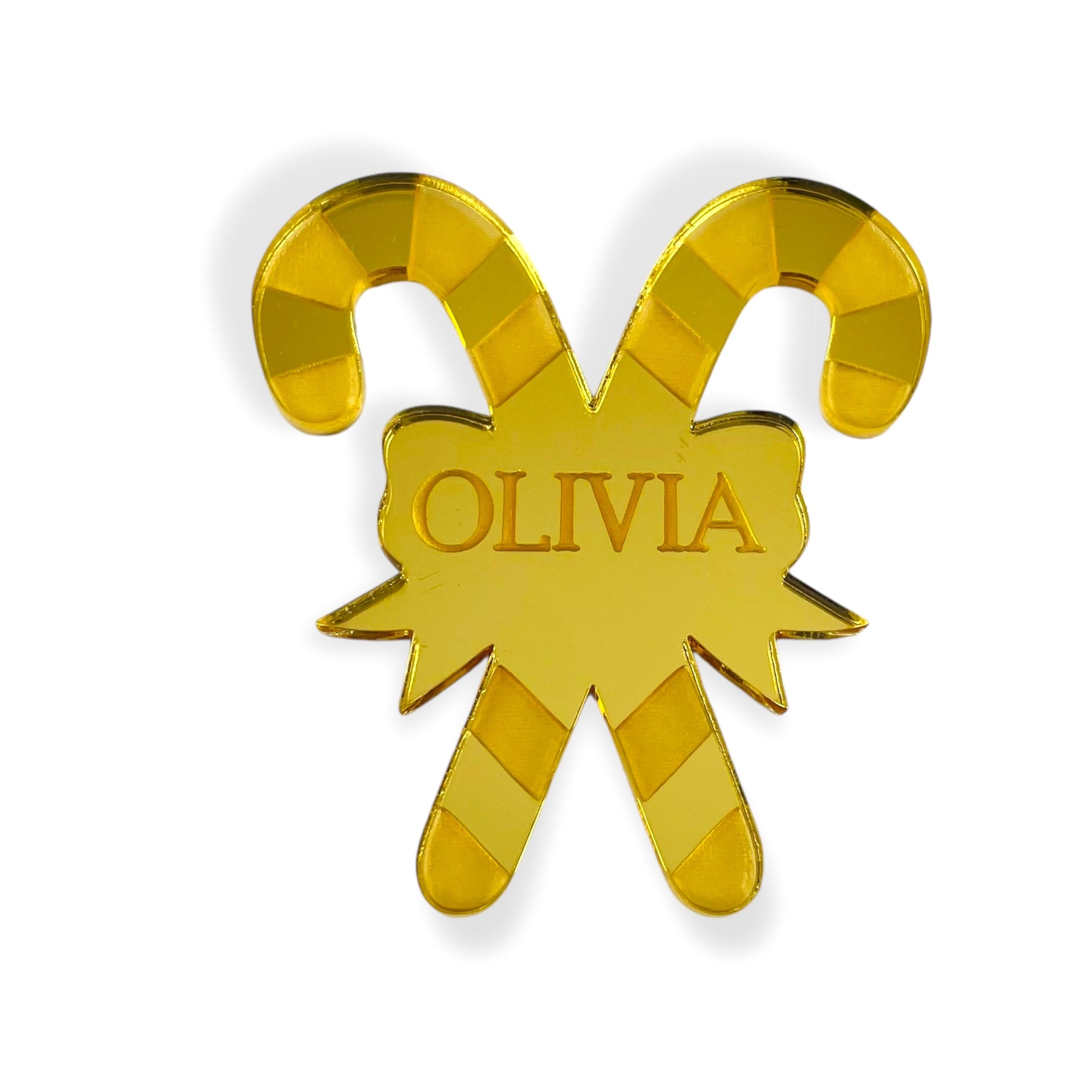 Personalised Candy Cane Place Name Decoration - Add any name!
