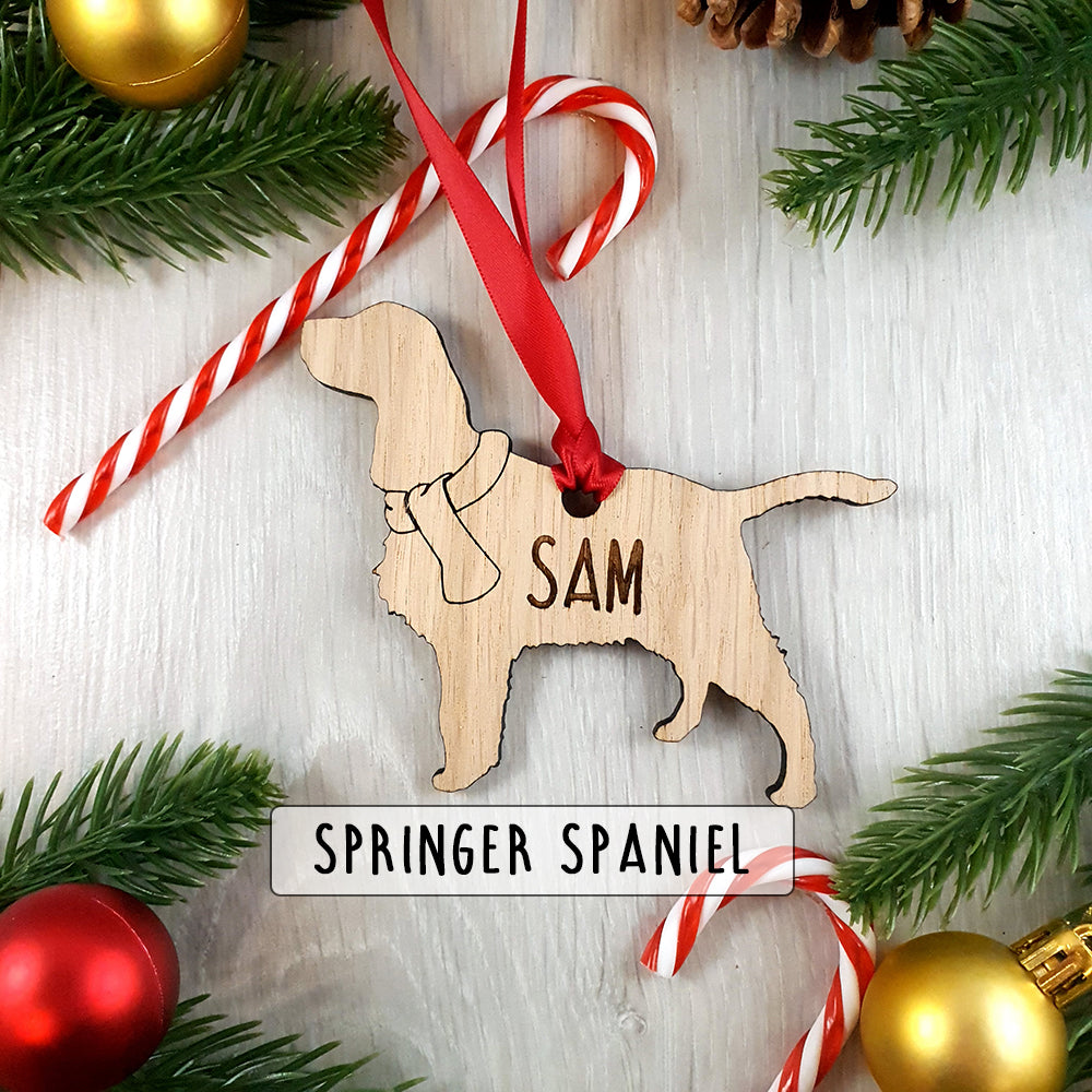 Personalised Dog Christmas Tree Decoration - Over 80+ Breeds!