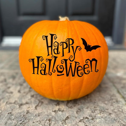 3 Pack Pumpkin Halloween Vinyl Stickers - Boo, Trick or Treat, Happy Halloween