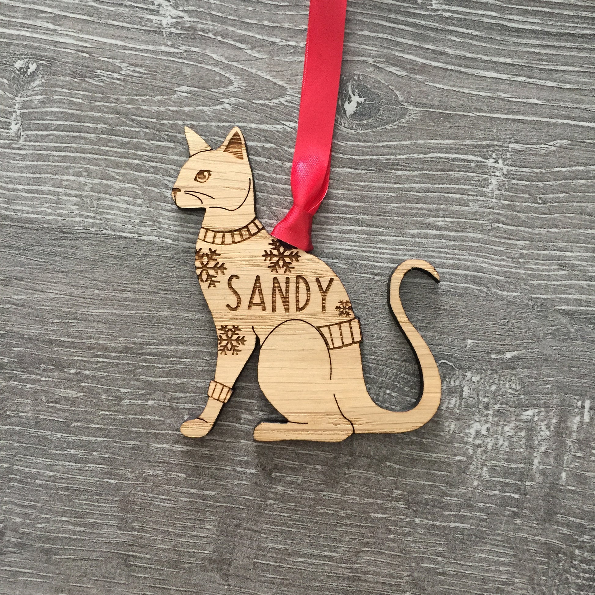 Personalised Siamese Cat Christmas Jumper Tree Decoration Bauble