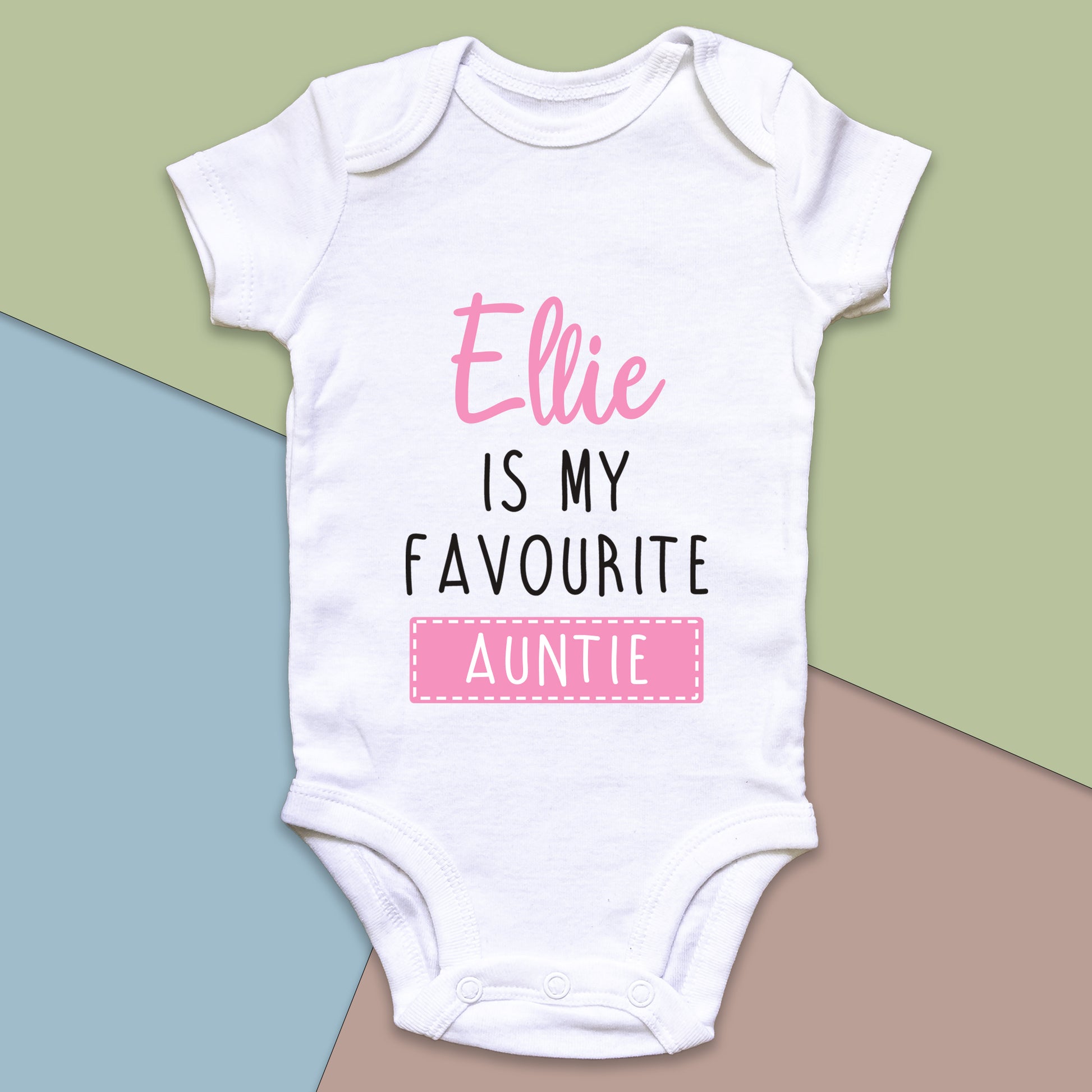 Personalised Favourite Auntie Uncle Baby Grow Vest Add any