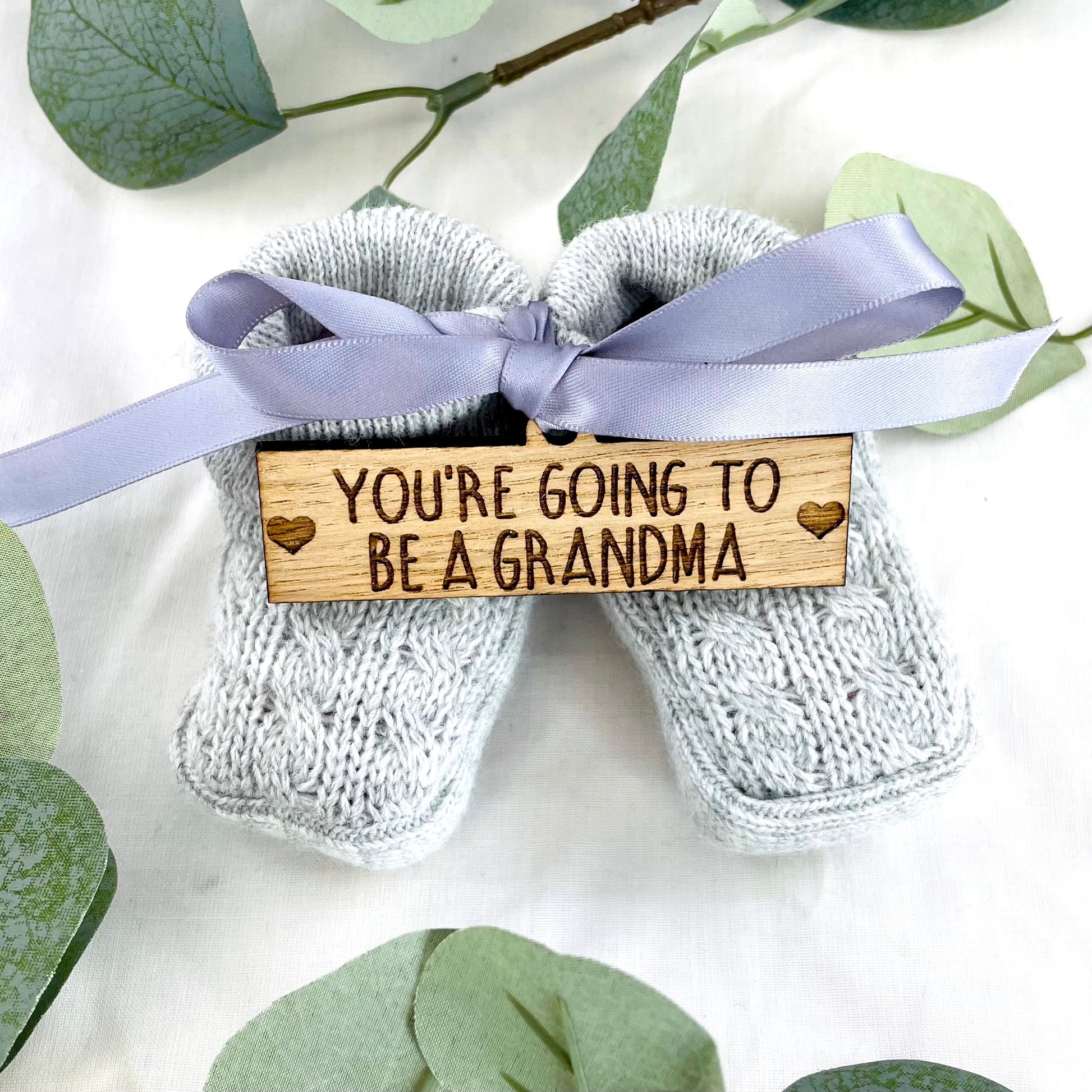 Guess What' Booties - Grey & Gift Boxed - "You're Going to Be..." - Personalised