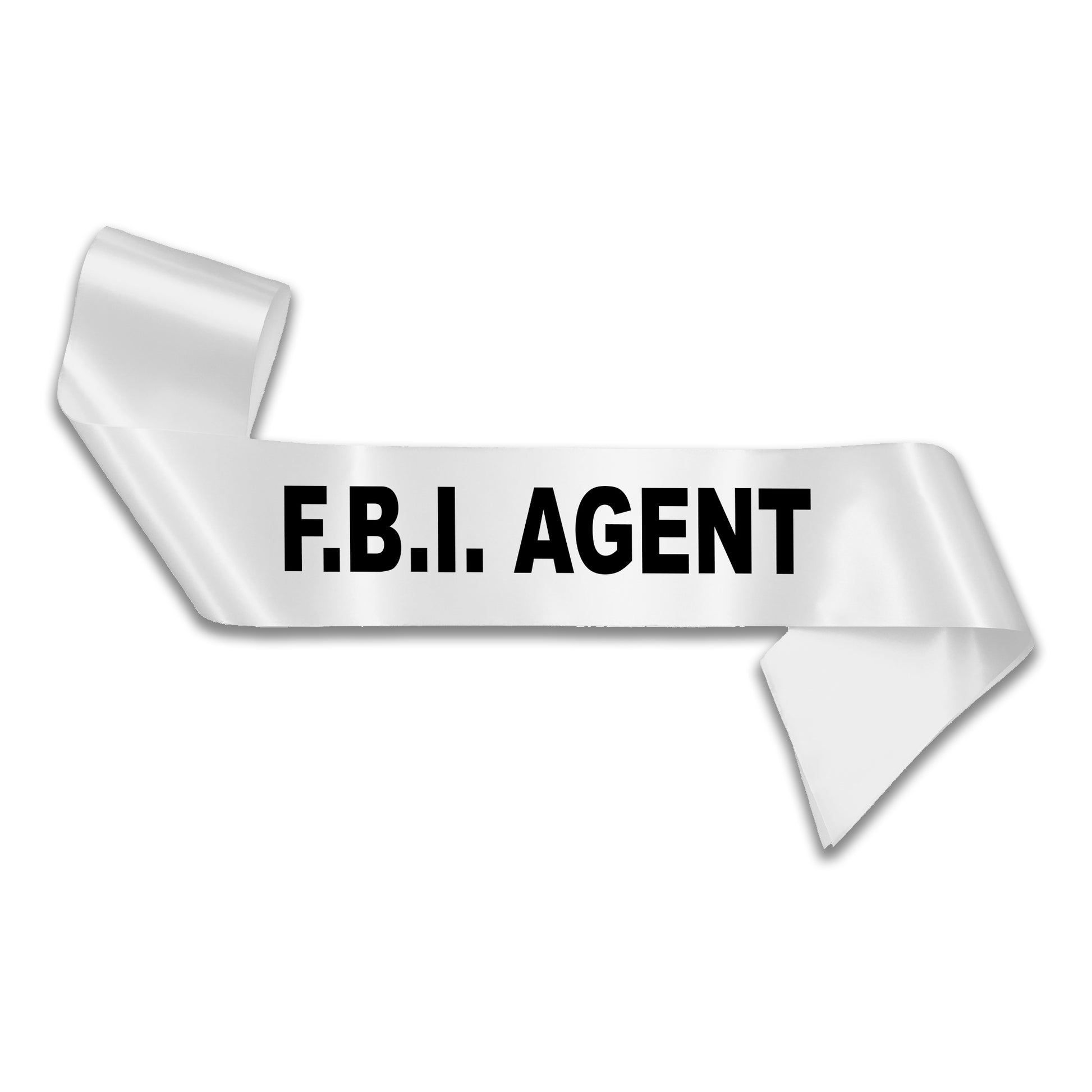 F.B.I. AGENT Sash - White Halloween Sash Federal Agent